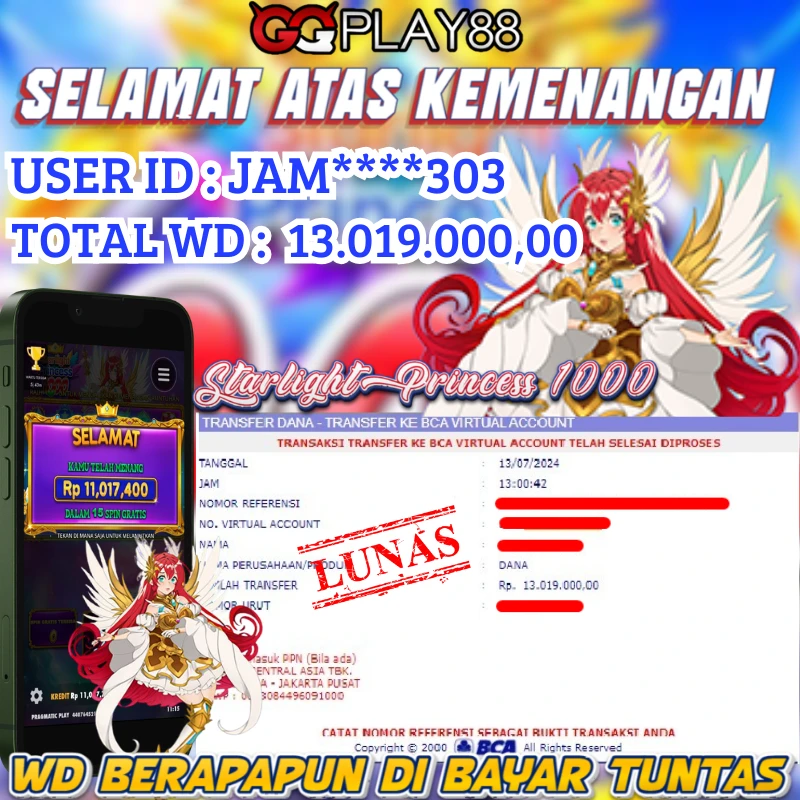 🎁BUKTI WITHDRAW PLAYER AKTIF HARI INI,, SELAMAT KEPADA PLAYER SETIA GGPLAY88 🎁