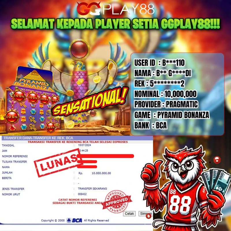 🎁BUKTI WITHDRAW PLAYER AKTIF HARI INI,, SELAMAT KEPADA PLAYER SETIA GGPLAY88 🎁