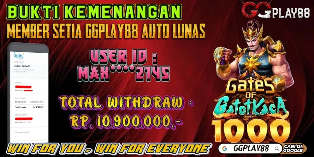 🎁BUKTI WITHDRAW PLAYER AKTIF HARI INI,, SELAMAT KEPADA PLAYER SETIA GGPLAY88 🎁