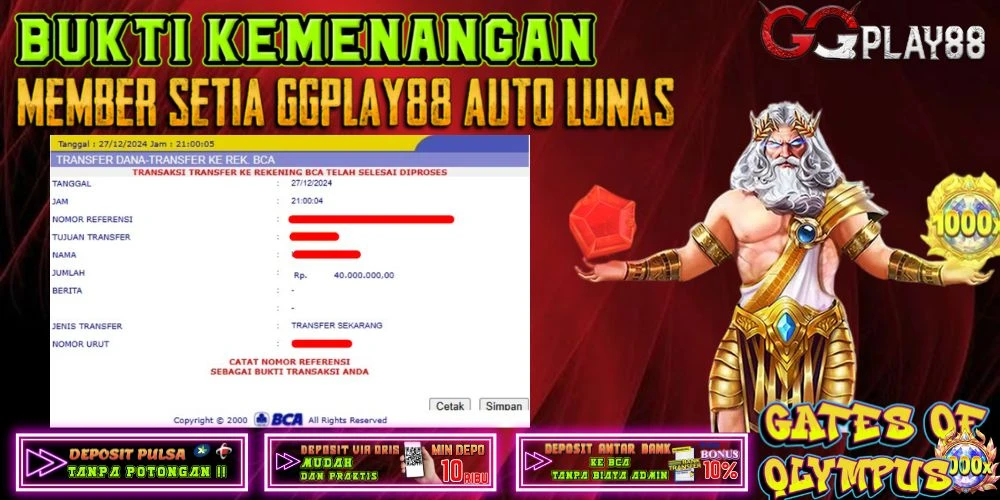 🎁BUKTI WITHDRAW PLAYER AKTIF HARI INI,, SELAMAT KEPADA PLAYER SETIA GGPLAY88 🎁