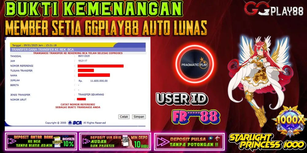 🎁BUKTI WITHDRAW PLAYER AKTIF HARI INI,, SELAMAT KEPADA PLAYER SETIA GGPLAY88 🎁