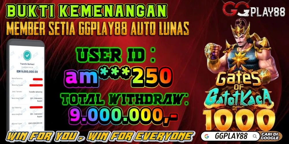 🎁BUKTI WITHDRAW PLAYER AKTIF HARI INI,, SELAMAT KEPADA PLAYER SETIA GGPLAY88 🎁