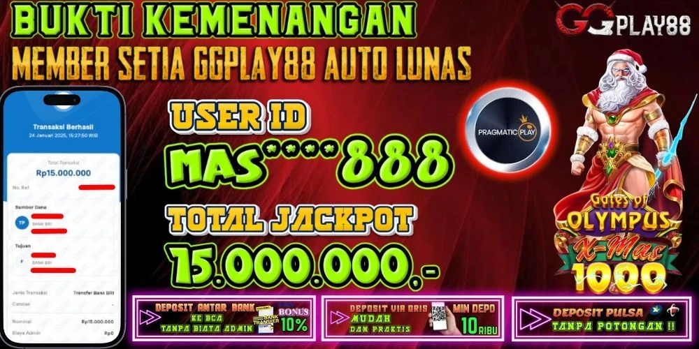 BUKTI KEMENANGAN MEMBER GGPLAY88 JUMAT INI