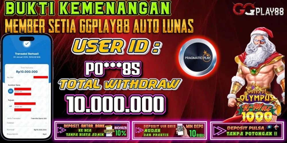 🎁BUKTI WITHDRAW PLAYER AKTIF HARI INI,, SELAMAT KEPADA PLAYER SETIA GGPLAY88 🎁