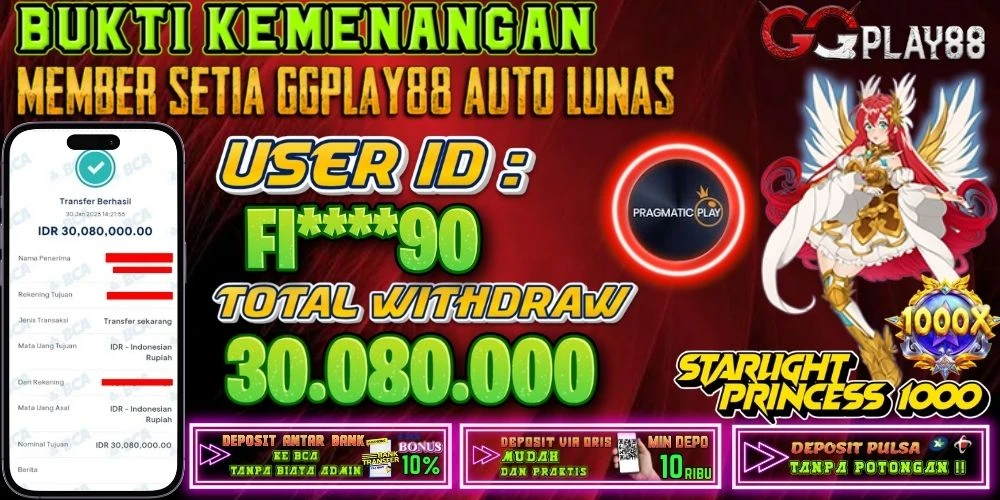 BUKTI KEMENANGAN STARLIGHT PRINCESS 1000