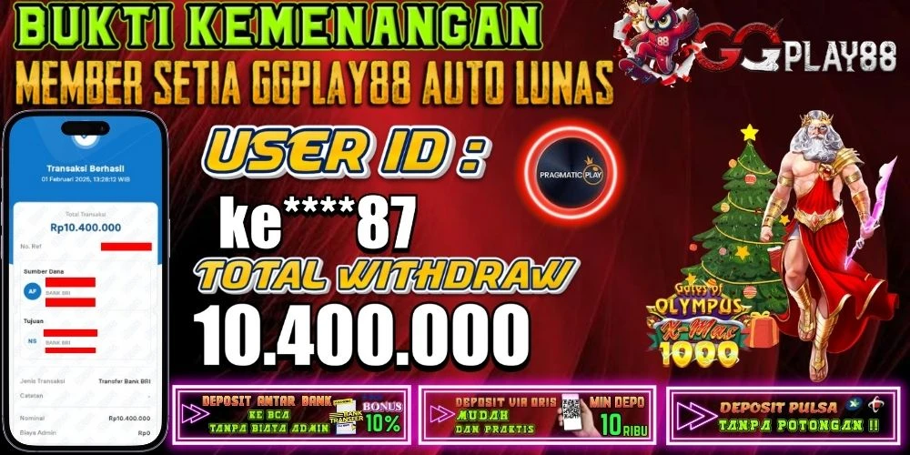 BUKTI KEMENANGAN GATES OF OLYMPUS XMAS 1000