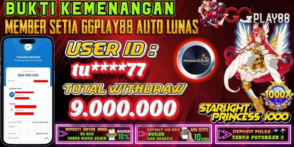 BUKTI KEMENANGAN STARLIGHT PRINCESS 1000