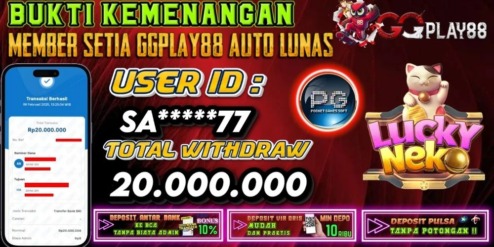 BUKTI KEMENANGAN LUCKY NEKO