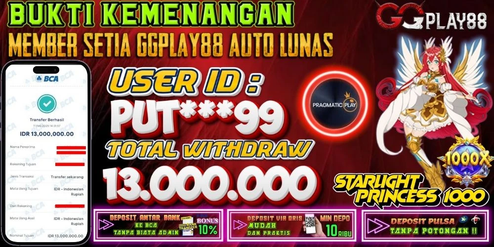 BUKTI KEMENANGAN STARLIGHT PRINCESS 1000