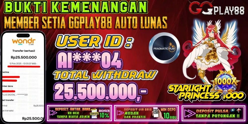 WITHDRAW PLAYER AKTIF HARI INI STARLIGHT PRINCESS 1000