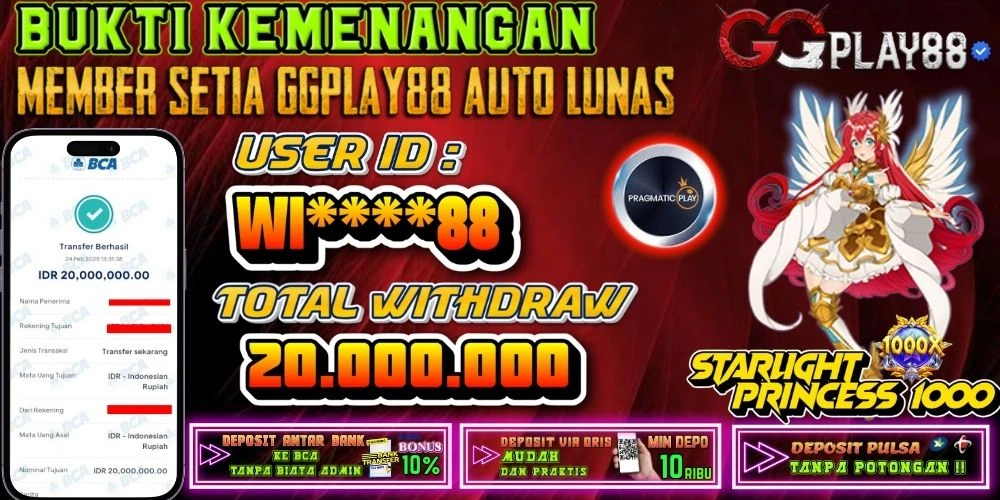 BUKTI KEMENANGAN STARLIGHT PRINCESS 1000