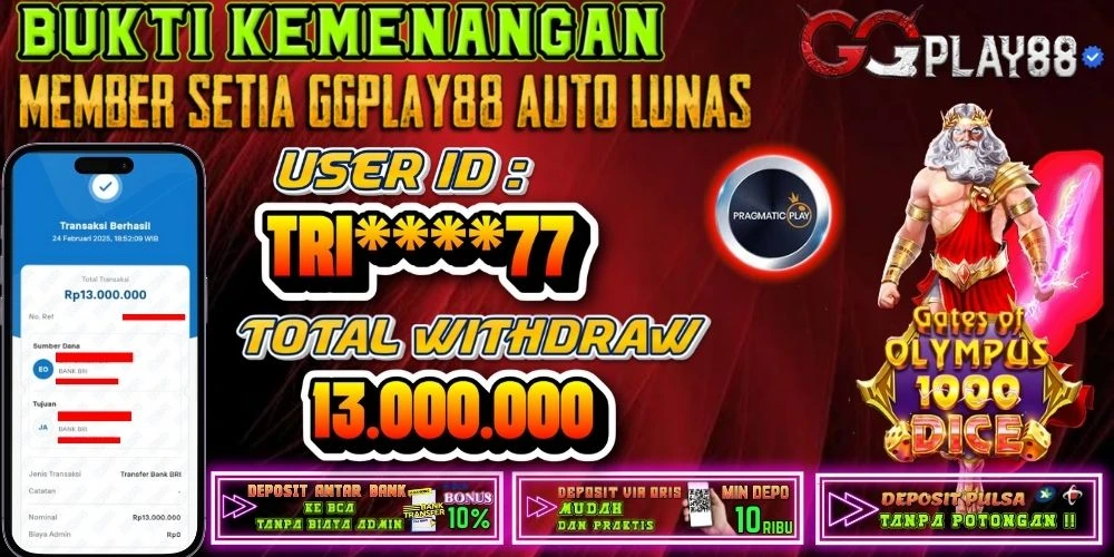 BUKTI KEMENANGAN GATES OF OLYMPUS DICE 1000