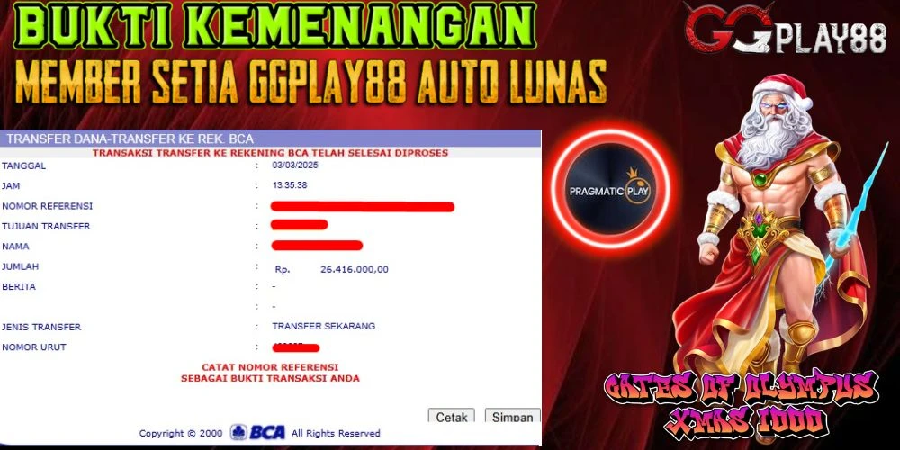 BUKTI WITHDRAW PLAYER AKTIF HARI INI GGPLAY88