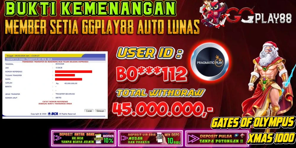 BUKTI KEMENANGAN GATES OF OLYMPUS XMAS1000