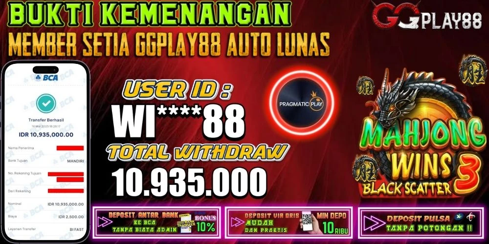 BUKTI KEMENANGAN MAHJONG WINS 3 SCATTER HITAM