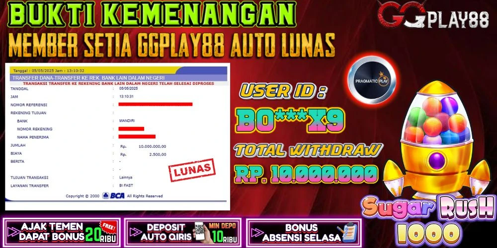BUKTI WD SUGAR RUSH 1000 10JT