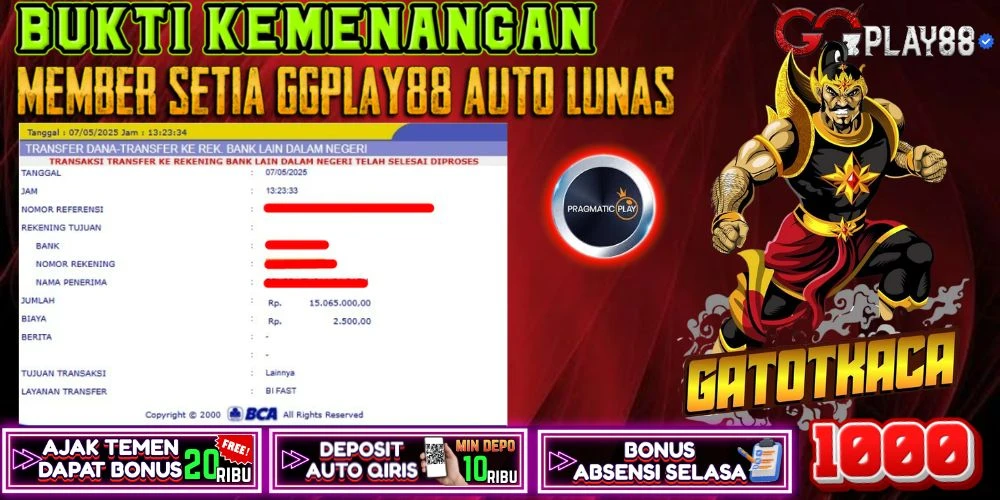 🎁BUKTI WITHDRAW PLAYER AKTIF HARI INI,, SELAMAT KEPADA PLAYER SETIA GGPLAY88 🎁