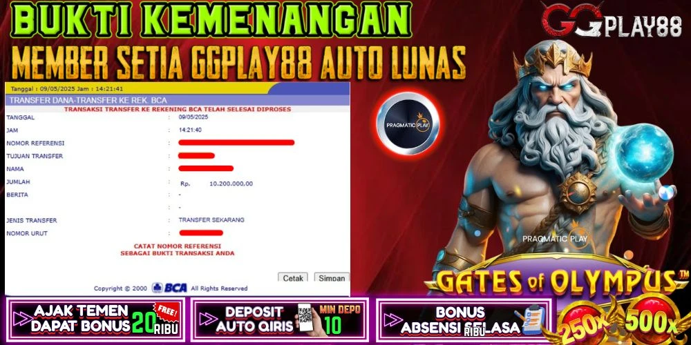 🎁BUKTI WITHDRAW PLAYER AKTIF HARI INI,, SELAMAT KEPADA PLAYER SETIA GGPLAY88 🎁